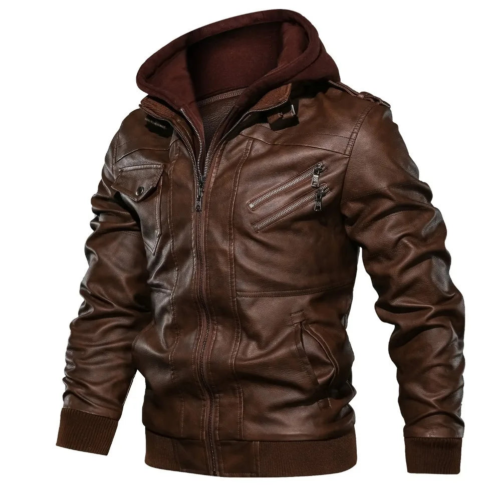Mountainskin New Men's Leather Jackets Autumn Casual Motorcycle PU Jacket Biker Leather Coats Brand Clothing