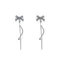 AA00925 Shiny Diamond Delicate Tassel Hot Sale Women Trendy Fashion Jewelry Dangle Bow Wedding Earrings