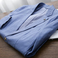 Business Casual Men's Single-breasted Casual Coat Solid Color Flat Lapel Thin Fashion Casual Men's Suit Jacket.