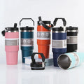 Custom Logo 20oz Outdoor Portable Leakproof Stainless Steel Vacuum Insulated Travel Coffee Cup Tumbler Handle 12-24hr Thermal