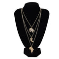 Wholesale Custom Fashion Layered Necklaces Egypt Pharaoh Gold Plated Elephant Queen Nefertiti Necklace MegaBDM