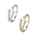 FUAMAY Shiny Zirconia Wedding Ring for Women Classic Orsi Bague De Fiancaille for Party and Anniversary