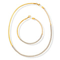 Fashion Jewelry Delicate Temperament Zircon Splicing Blade Chain Gold Plated Necklace Collier Acier Inoxydable Bijoux