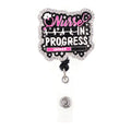 Nurse Accessories Medical Nurse in Progress Sparkles Retractable ID Badge Holder Reel for Nurse School Student