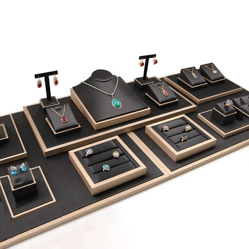 A1 Wholesale Cardboard Custom Logo Jewellery Display Stand Set for Bracelet Necklace Ring Earring-Multi Size Options