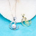 P011065 DIY 6-8mm Natural Freshwater Pearl Pendant Accessory 925 Sterling Silver Engagement Jewelry Necklace for Women