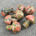 Agate Aura Rose Mini Mushrooms Shaped Crystals Unakite Mushroom Ornaments Garden Decor Fish Tank Flower Pot Decorations Stone