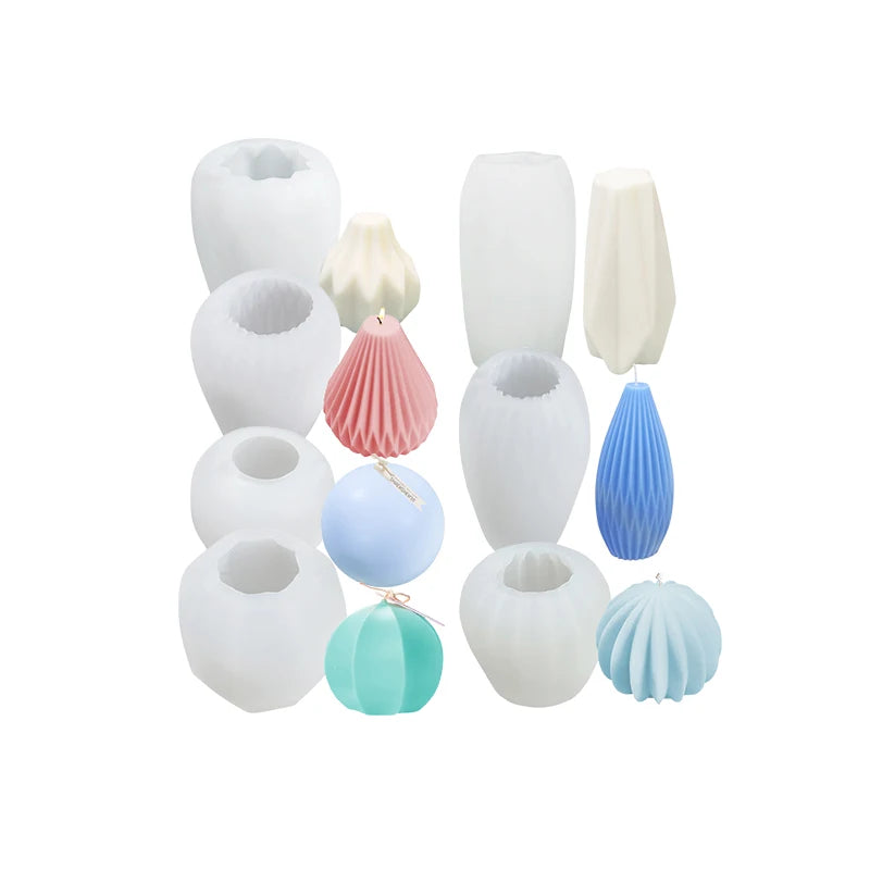 Wholesale Custom Pear Shaped Bottle Shaped Scalloped DIY Handmade Scented Candle Soap Cake Silicone Mold