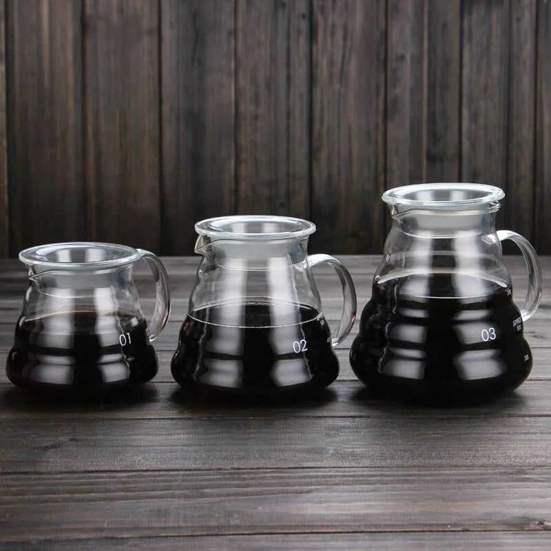 Drip Coffee Pot Clear Cloud 3000ml 500/700ml Filter Pour Over Coffee Maker Set clear Handle Coffee Server