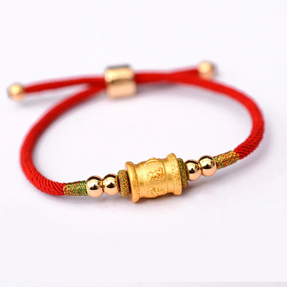 New Arrival 999 Silver Six Words OM Charm Bracelets for Women Men Braided Cord Chinese Knots Red Rope Buddhist Prayer Jewelry