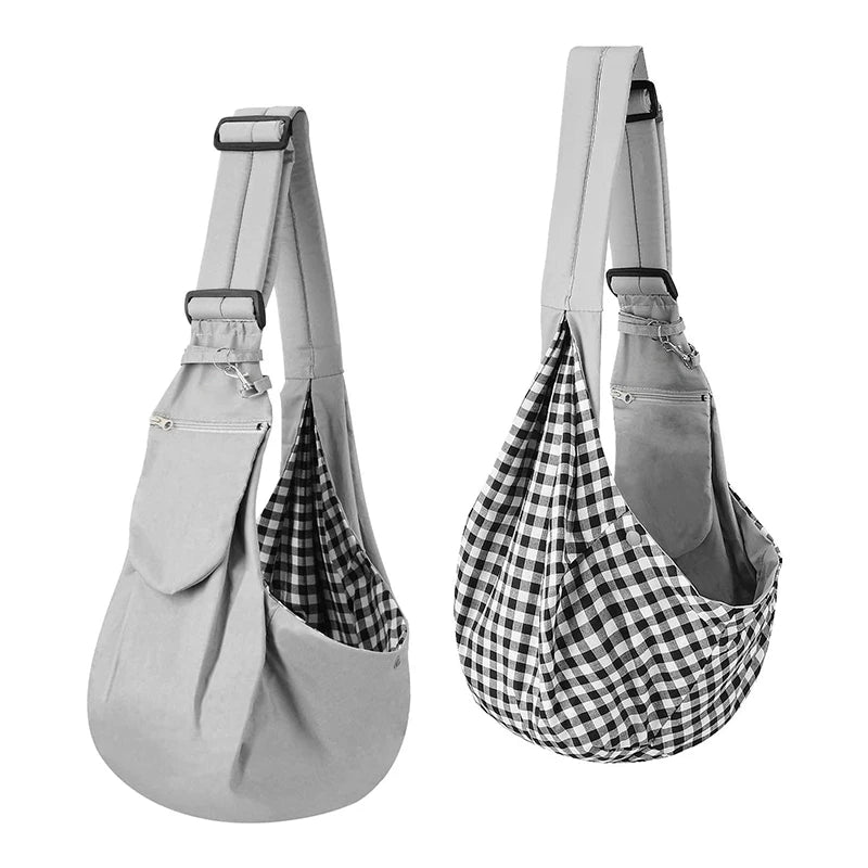 Portable Eco-Friendly Leather Soft-Sided Pet Carrier Bag with Zipper Closure for Cats Dogs Puppies-Single Shoulder Travel Sling