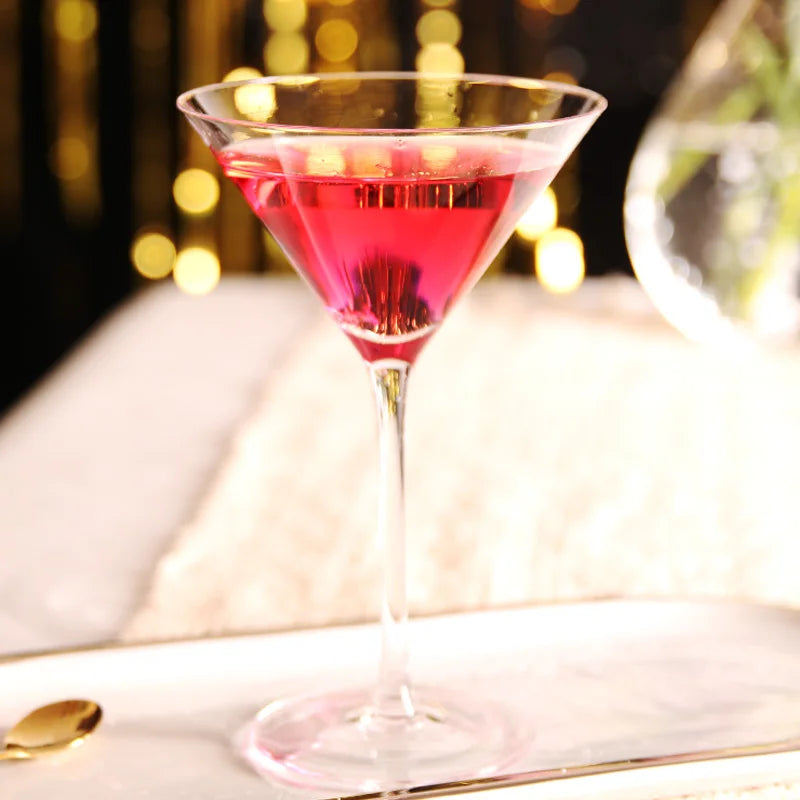 SJ Glassware Custom 10 Ounce Crystal Rim Goblet Giant Martini Glass Cup Cocktail Glasses with Color and Logo Design Options MegaBDM