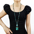 Fashion Bohemian Jewelry Natural Stones Crystal Stone Knotted Stone Boho Multi Pendant Necklace Women Gift