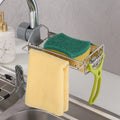 2-Tiers Stainless Steel Metal Kitchen Sink Caddy Organizer Faucet Rag Rack Soap Holder Bathroom Cleaning Sundries Storage