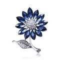 Wholesale Luxury Sunflower Shaped Brooch Pins Rhinestone Crystal Flower Wedding Anniversary Engagement Gifts Men Children