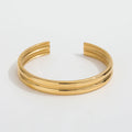 High End Twist Double-layer Cambered Cuff Bracelet Bangle Bracelet Stainless Steel Jewelry