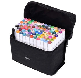 Yihuale Art Marker Set 80 Color Dual Tip Permanent Sketch Markers for Artists Adults Kids Drawing Coloring Crafts Gift