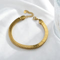 Fashion Female Personality Hip Hop Style 18k Gold Plated Stainless Steel Snake Chain Bracelet