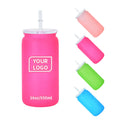Hot Sell 16oz Colored Matte BPA Free Kids Plastic Cups Acrylic Can Ombre Plastic Tumbler with pp Plastic Lids and Straws