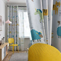 Factory Wholesale Grey Carton Printed Curtain for Kids Bedroom Cute Animal Kids Curtains Blackout for Home