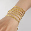 2023 New Pattern Design 18K Gold Plated Stainless Steel Herringbone Snake Chain Bracelet for Women Non-Tarnish Wedding Gift