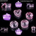 New Pink Purple Multi-style Glass Crystal Cup Nail Dappen Dish Cup with Lid Crystal Acrylic Powder Nail Cup