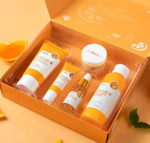 Custom Brightening Skin Tone Face Care Toner Serum Eye Cream Cleanser Deep Hydration Vitamin C Brightening Natural Skin Care Set