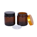 Wholesale 5g 10g 15g 20g 30g 50g 60g 100g 120g 250g Cosmetic Amber Glass Jar with Black Lid 4oz 8oz Body Cream Glass Container
