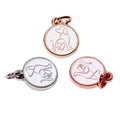 Custom Made Dog logo Keyring Charms Round Shape Enamel Name Bracelet hang Tags for Women Shoes