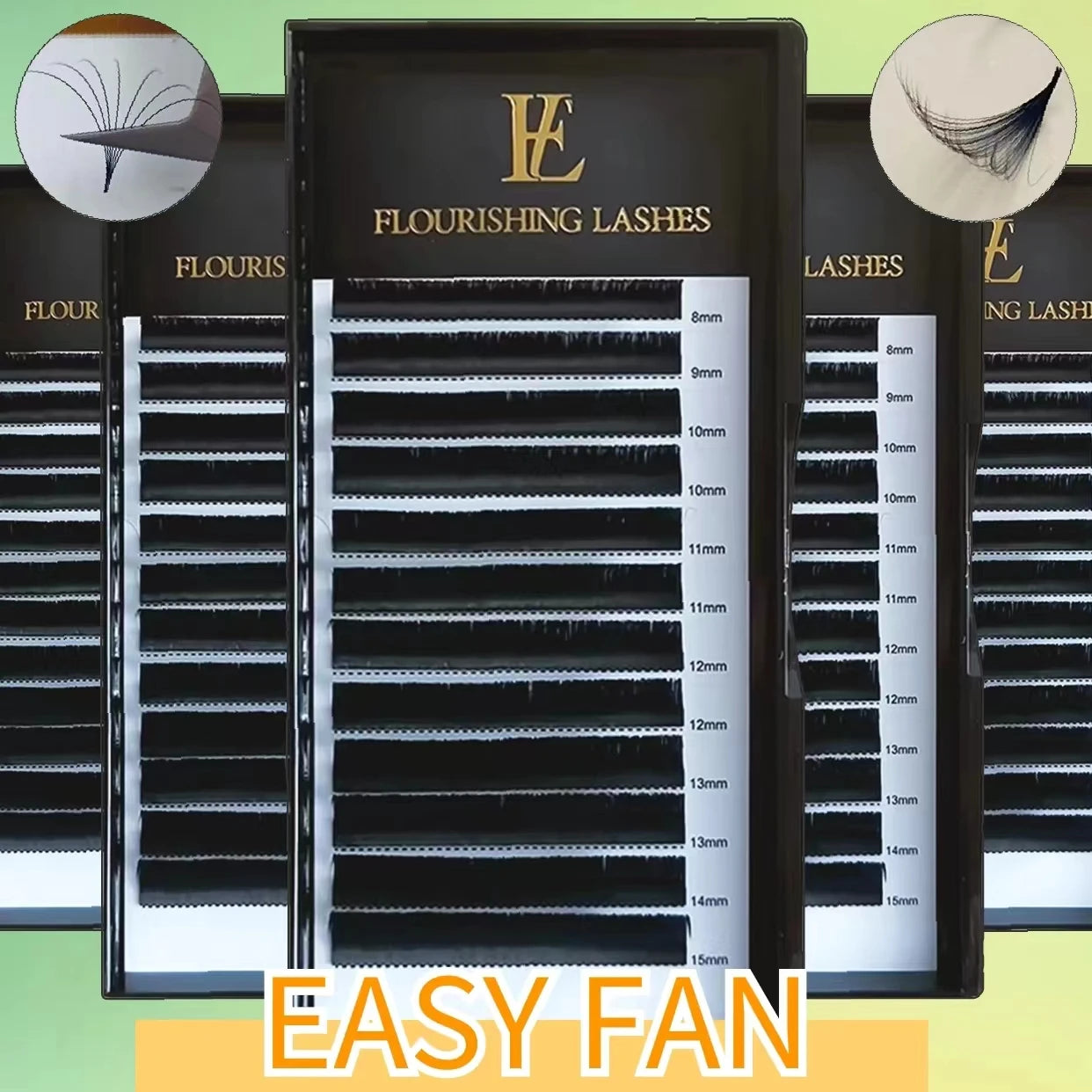 Dark Matte Black Color One Second Blooming Lashes 0.03 0.05 0.07mm Easy Fanning Volume Eyelash Extensions