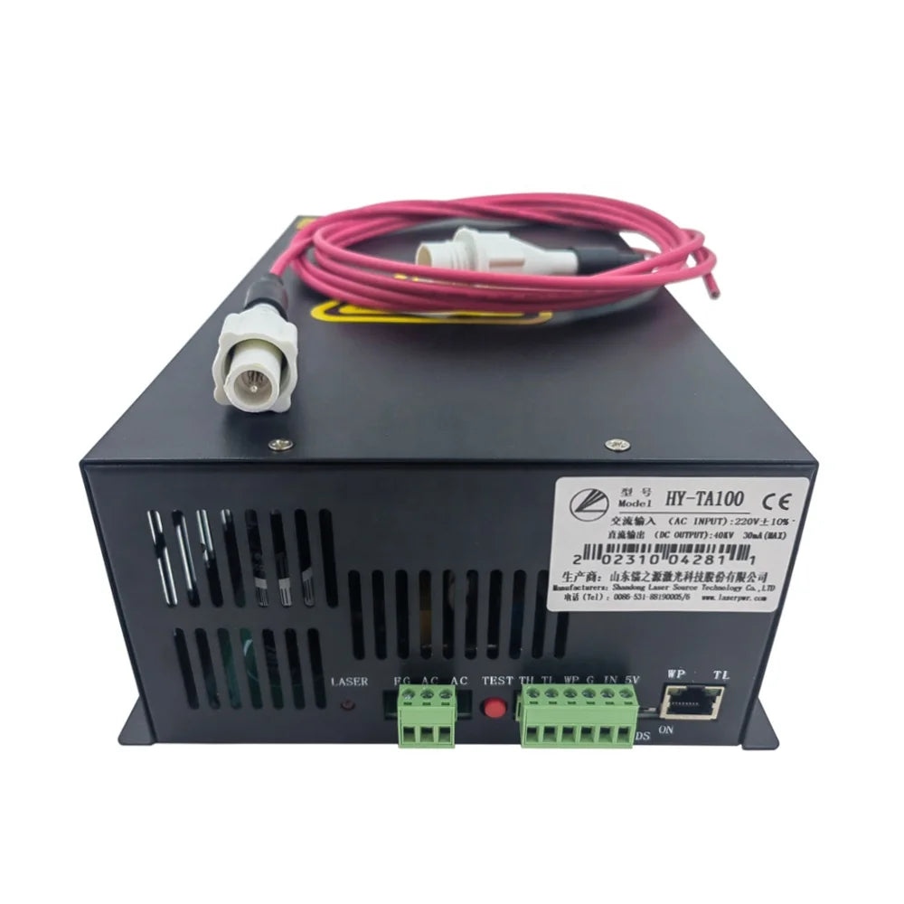 New Laserpwr HY-TA100 80W-100W Laser Power Supply with AC110V/220V Input for CO2 Laser Tubes in Engraving & Cutting Machines