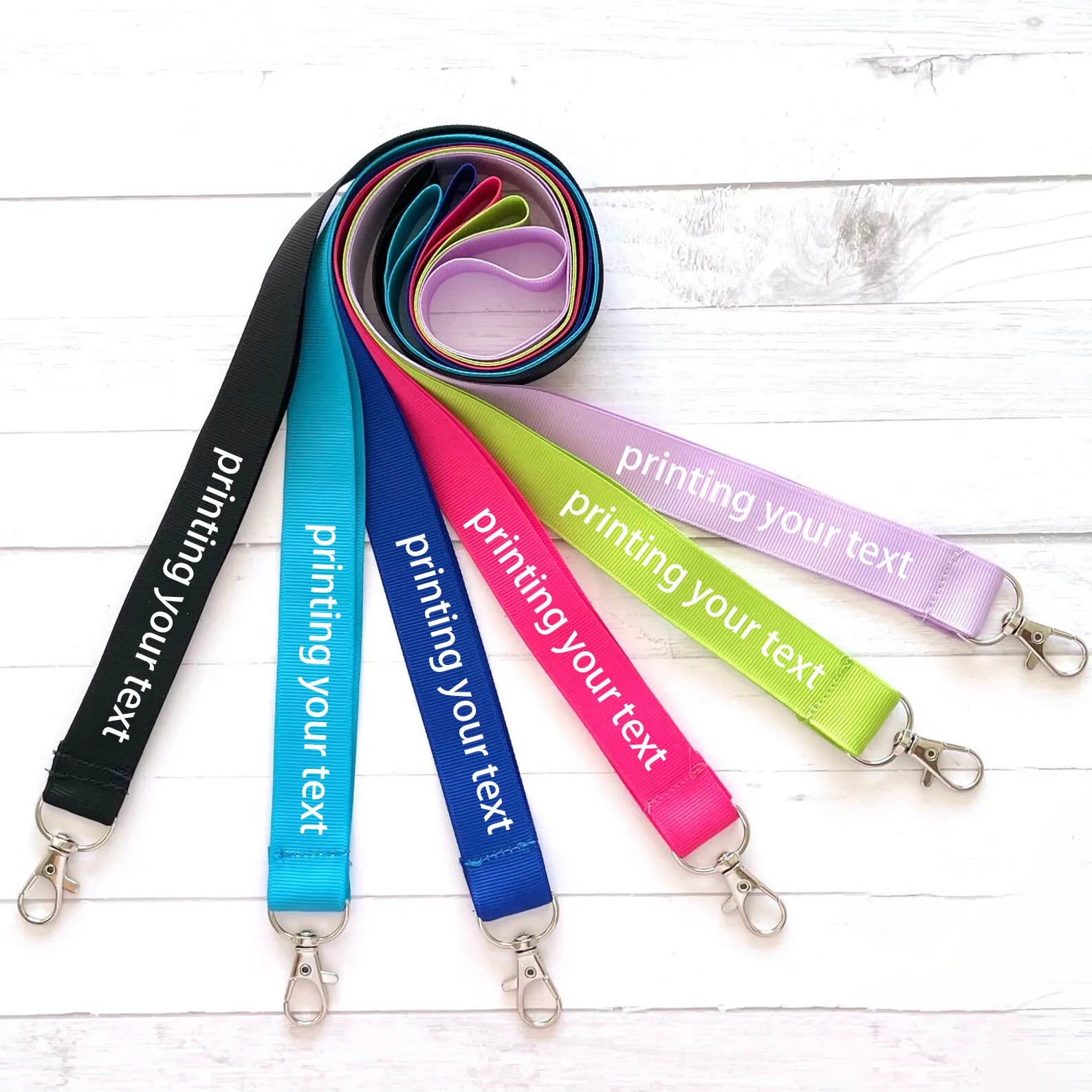 Wholesale Custom Printed Polyester Lanyards with Metal Hook & Breakaway Full Color Personalized Neck Straps for Events