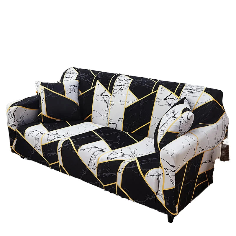 New Design High Elastic Floral & Geometric Stretchable Polyester/Spandex Sofa Slipcover for Sectional Sofas