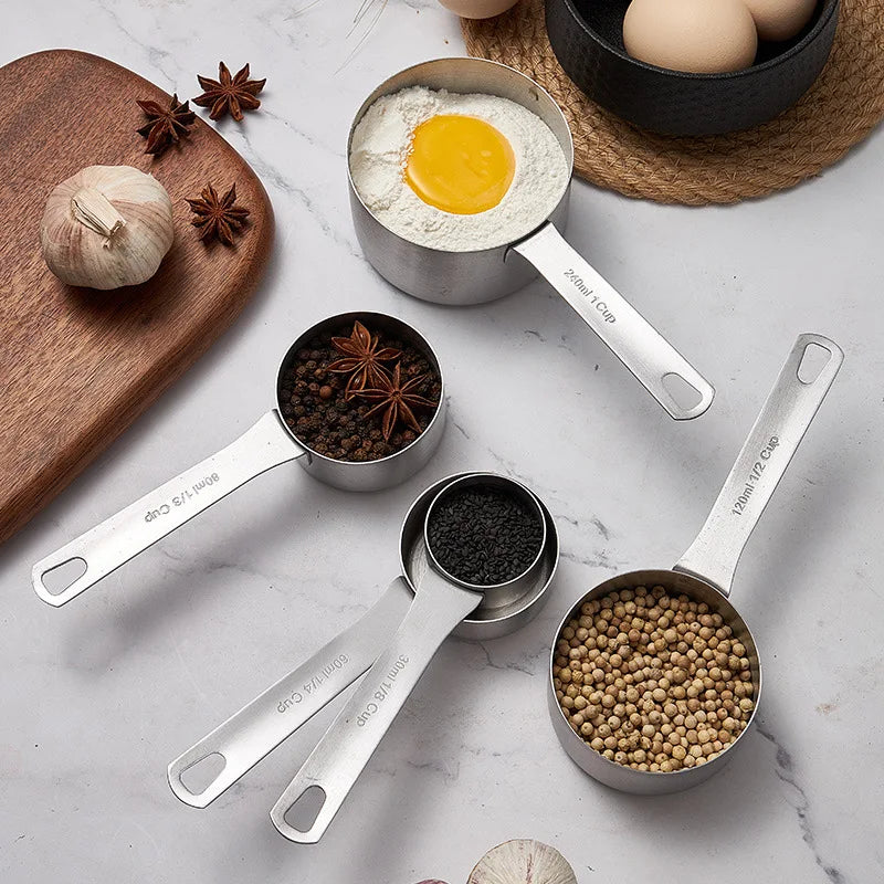 Trending Products New Arrivals Measuring Cup Set Stainless Steel 240ml/120ml/80ml/60ml/30ml Measuring Equipment Tools
