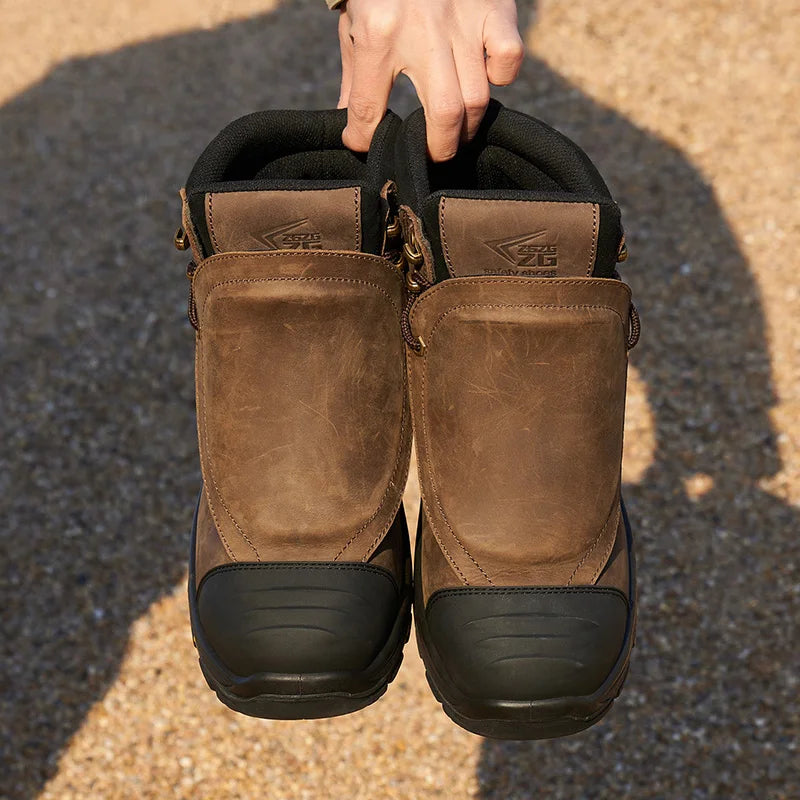 L611-Wholesale Composite Toe Protection Crazy Horse Leather Welding BootsUtility Men's Metatarsal  Protect Work Boots Brown
