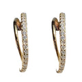 925 Sterling Silver Semicircle Zircon Crystal Stud Earrings for Women Gold Color Fashion Jewelry for Weddings