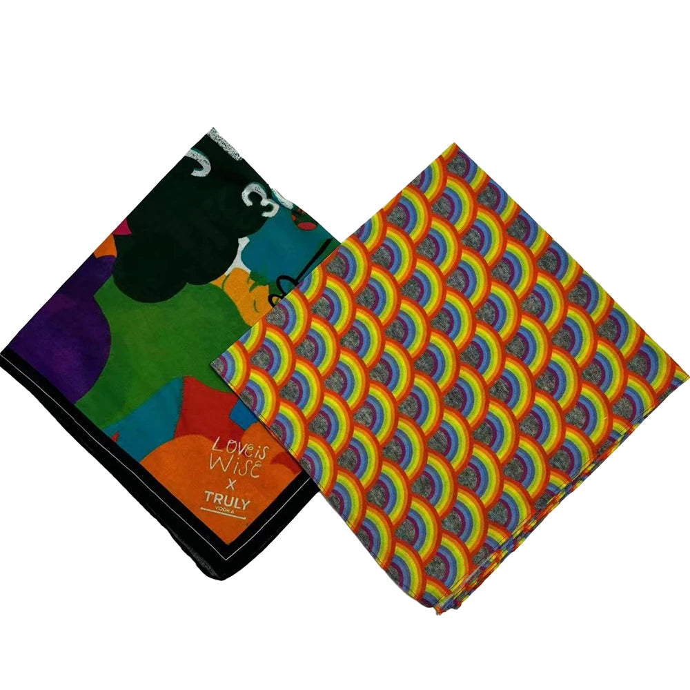 Multi Color Polyester or Cotton 55cm * 55cm Bandana Neck Gaiter Custom Bandanas
