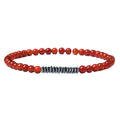 Simple Fashion Elastic Carnelian 4MM Round and Disk Stone Bead Bracelet Crystal Stone Bracelet Suitable for Men and Women