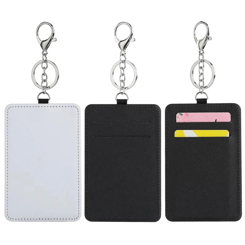 Heat Press Credit Card Holder Wallet Case Pouch Blank Sublimation PU Leather Keychain Card Holder