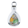 Water Drop Murano Memorial Glass Urn Necklace Stainless Steel Ash Keepsake Murano Stone Tear Drop Cremation Jewel Pendant Holder