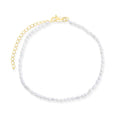 Gemnel High Quality 925 Sterling Silver 18k Gold Oval Freshwater Pearl Bracelet Anklet