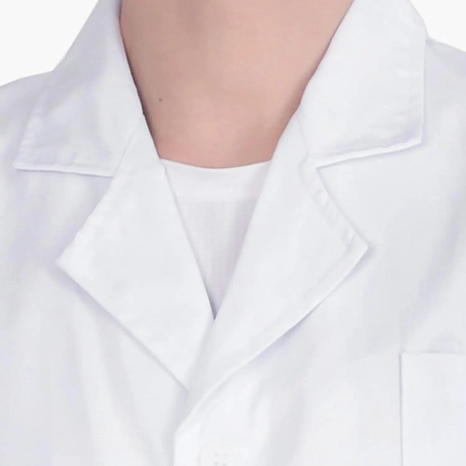 Professional White Long Sleeve Lab Coat Workwear Uniform for Women and Men 100% Cotton 2 Waist Pockets and 1 Chest Pocket
