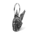 Norse God Odin Pendant VIking Gift Stainless Steel Key Chain Ring
