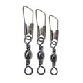 100pcs/bag Barrel Swivel With Safety Snap Fishing Connector Fishing Snap Swivels Accessories Hook Terminal Fishing Tackle
