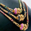 Boho Style Colorful Irregular Fashion Necklace Bracelet Vintage Plated 18K Gold Twist String Pendant Necklace for Women