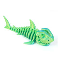 Creative 3D Printed Multicolor Shark Model with Movable Joint Flexible Sea Animals 3d Design for Kids Christmas Decoration