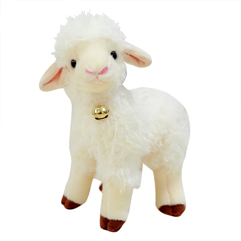 Wholesale Sheep Plush Toy Simulation Plush Lamb Sheep with Bell Lifelike Cuddly Sheep Stuffed Animal Toys Adorable Gift
