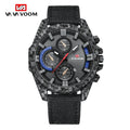 VA VA VOOM Men's Luxury Stainless Steel Watch Waterproof Sport Design Unique New Leather Strap Brand Factory Wholesales Simple