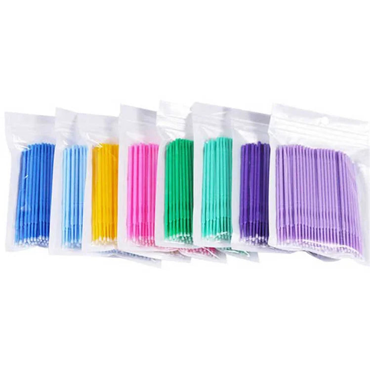 Disposable New Makeup Swab Bag 100pcs Colorful Cleaning Rod Durable Micro Eyelash Extension Individual Mascara Brushes