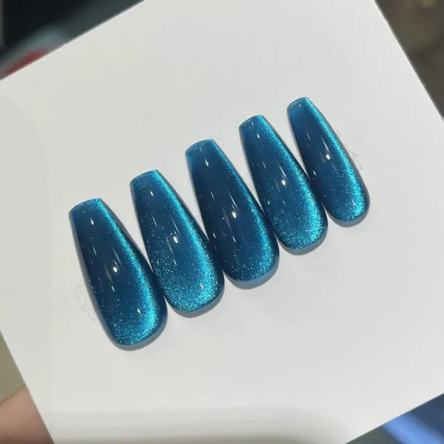 UOMEEI Popular 15g Crystal Cat Eye Gel Polish Sea Grass Blue Art Tips French Style Internet Sensation Nail Enhancement LED Lamp